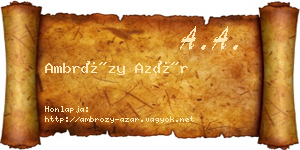 Ambrózy Azár névjegykártya